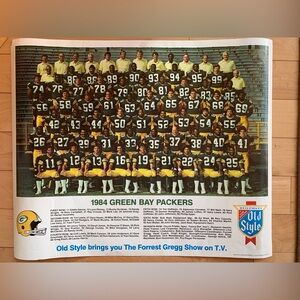 1984 Green Bay Packer Heilman’s Old Style Beer poster Roster 18 1/2 “x 22 1/2 “